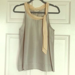 J. Crew sleeveless tie silk blouse